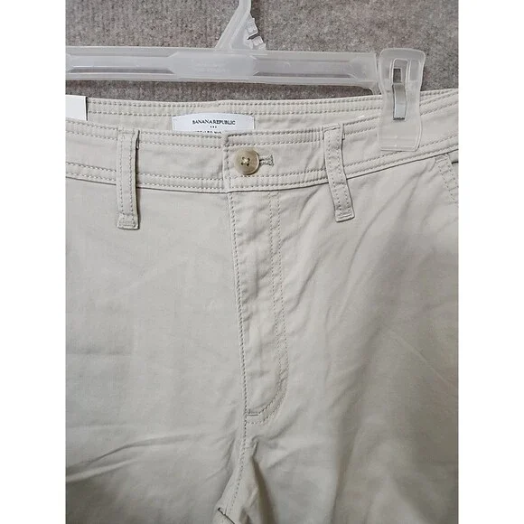 Banana Republic Wide-Leg High-Rise Cropped Chino Pants Women 8 Twine Raw Hem NEW - Picture 5 of 13